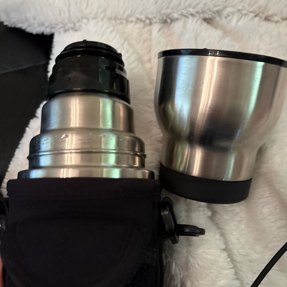 Stainless Steel Thermos with Black Carry Sling - Picture 4 of 4